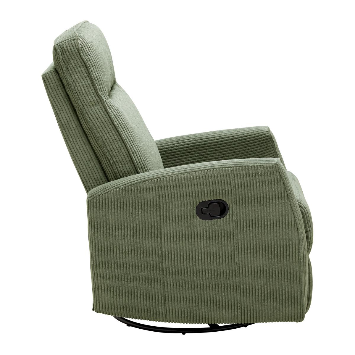 Relaxsessel Melinda Grün Cord - Schwarz/Grün, KONVENTIONELL, Holz/Kunststoff (76/103/96cm) - Mömax