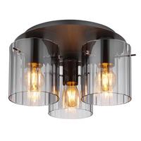 Deckenleuchte Tulivar Dunkelgrau max. 40 Watt - Dunkelgrau, Basics, Glas/Metall (37/20cm) - Globo