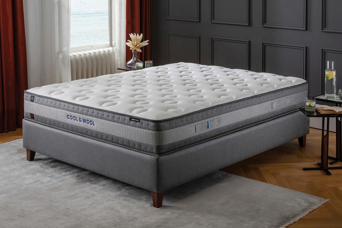 Matratze Cool & Wool H3 + H3 ca. 90x200 cm - Weiß/Grau, Basics, Textil (90/200cm) - Yatas