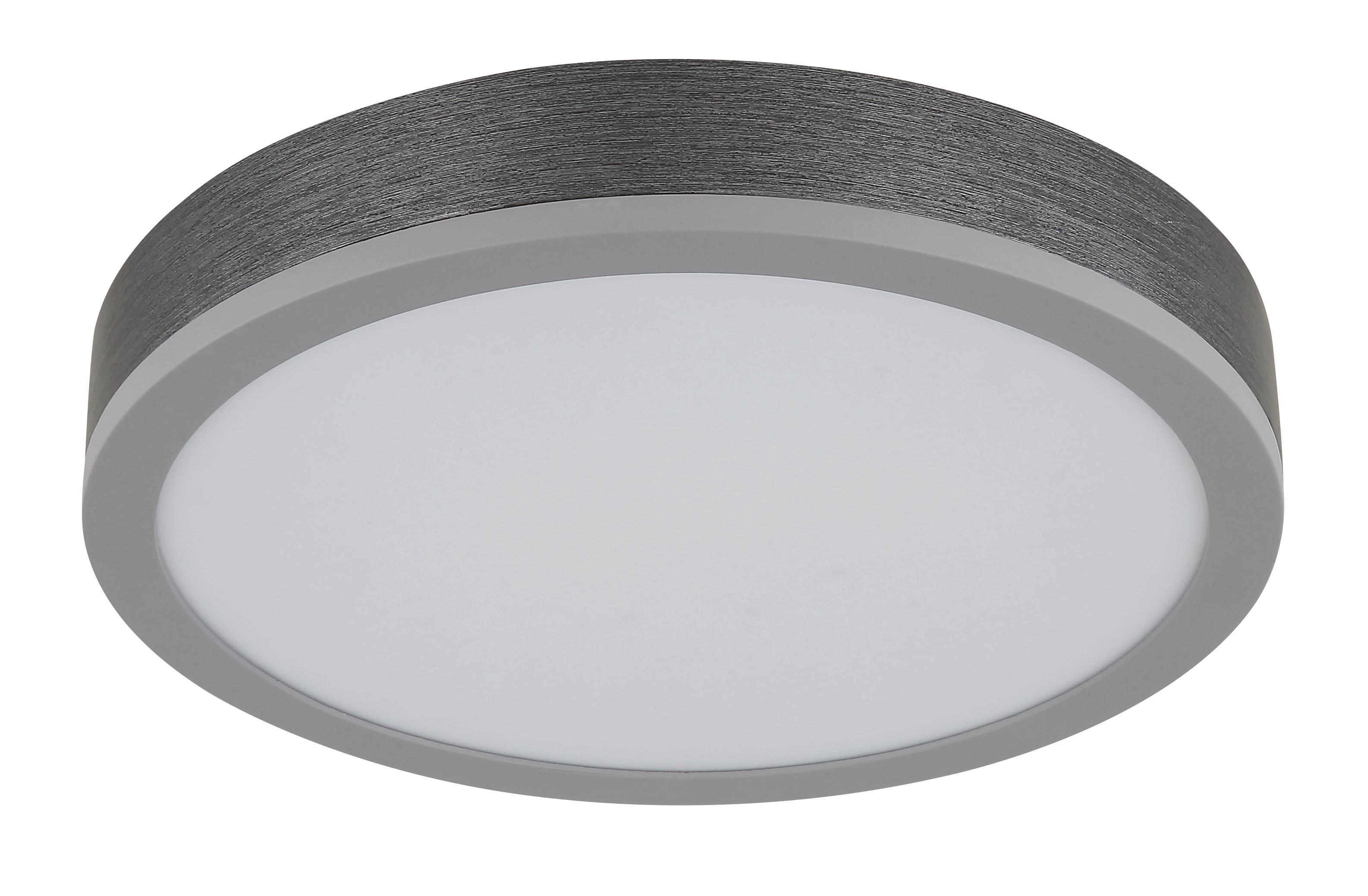 LED-DECKENLEUCHTE 416080AD1R DORO - Weiss/Dunkelgrau, Konventionell, Kunststoff/Metall (30/8,5cm) - Globo