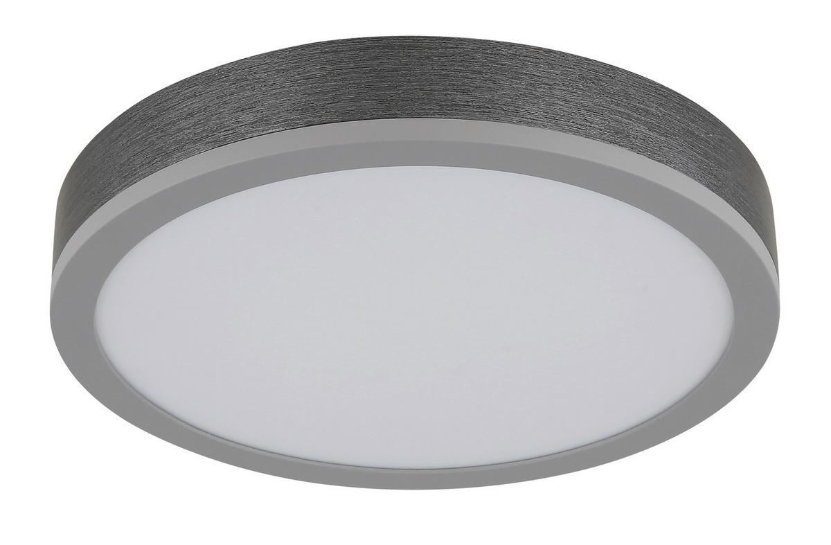 LED-DECKENLEUCHTE 416080AD1R DORO - Weiss/Dunkelgrau, Konventionell, Kunststoff/Metall (30/8,5cm) - Globo