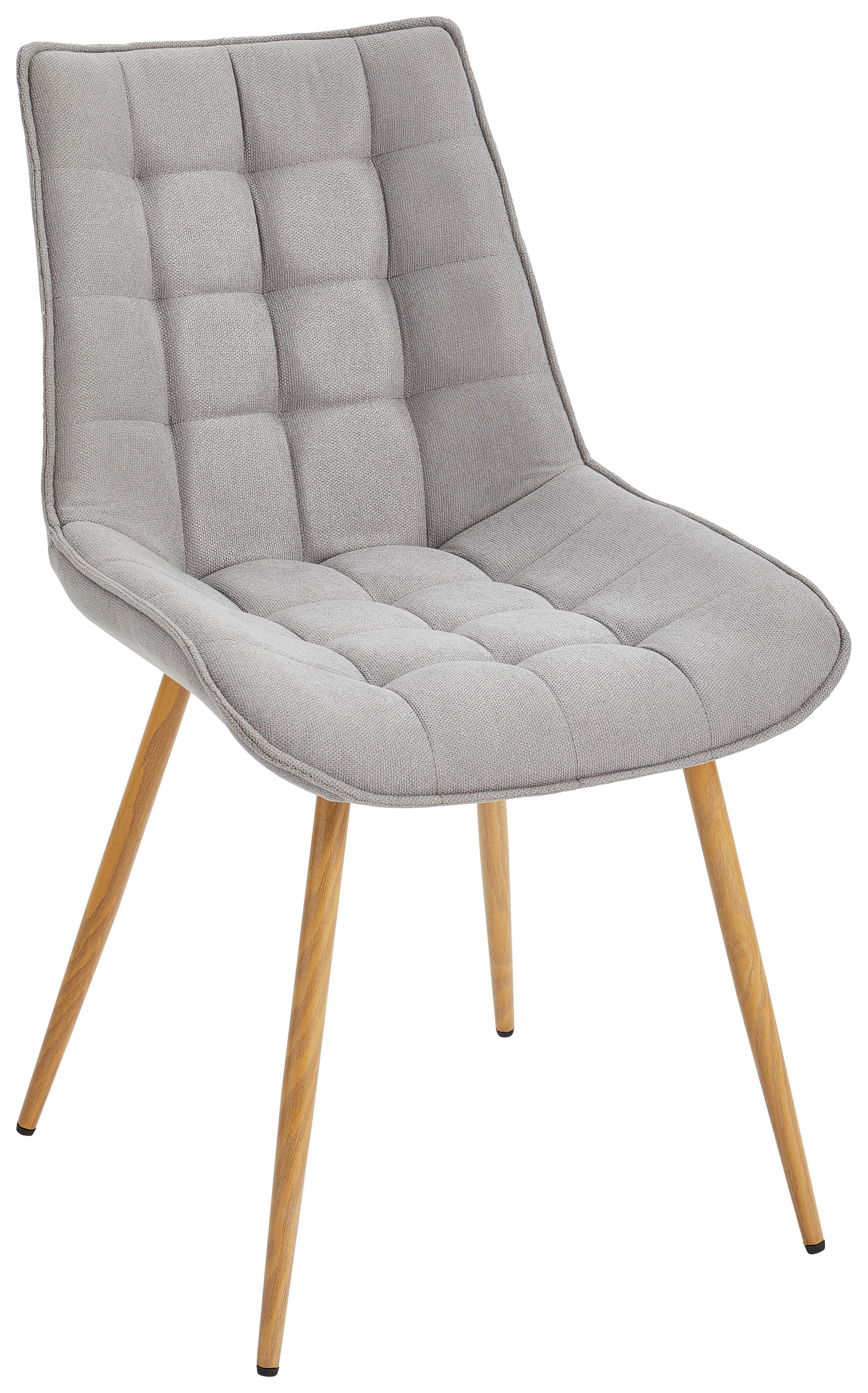 KRZESŁO LENA - kolor dębowy/jasnoszary, Modern, metal/tkanina (51/88/62cm) - Livetastic