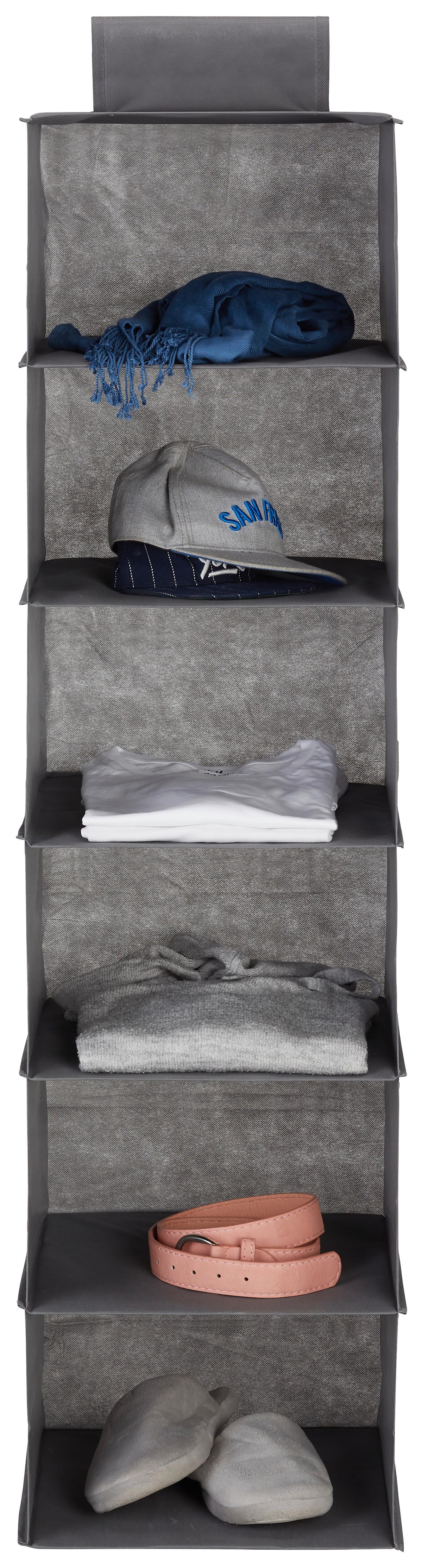 Viseči Organizator Kläck -Sb- - siva, karton/tekstil (33/125/35cm) - Modern Living