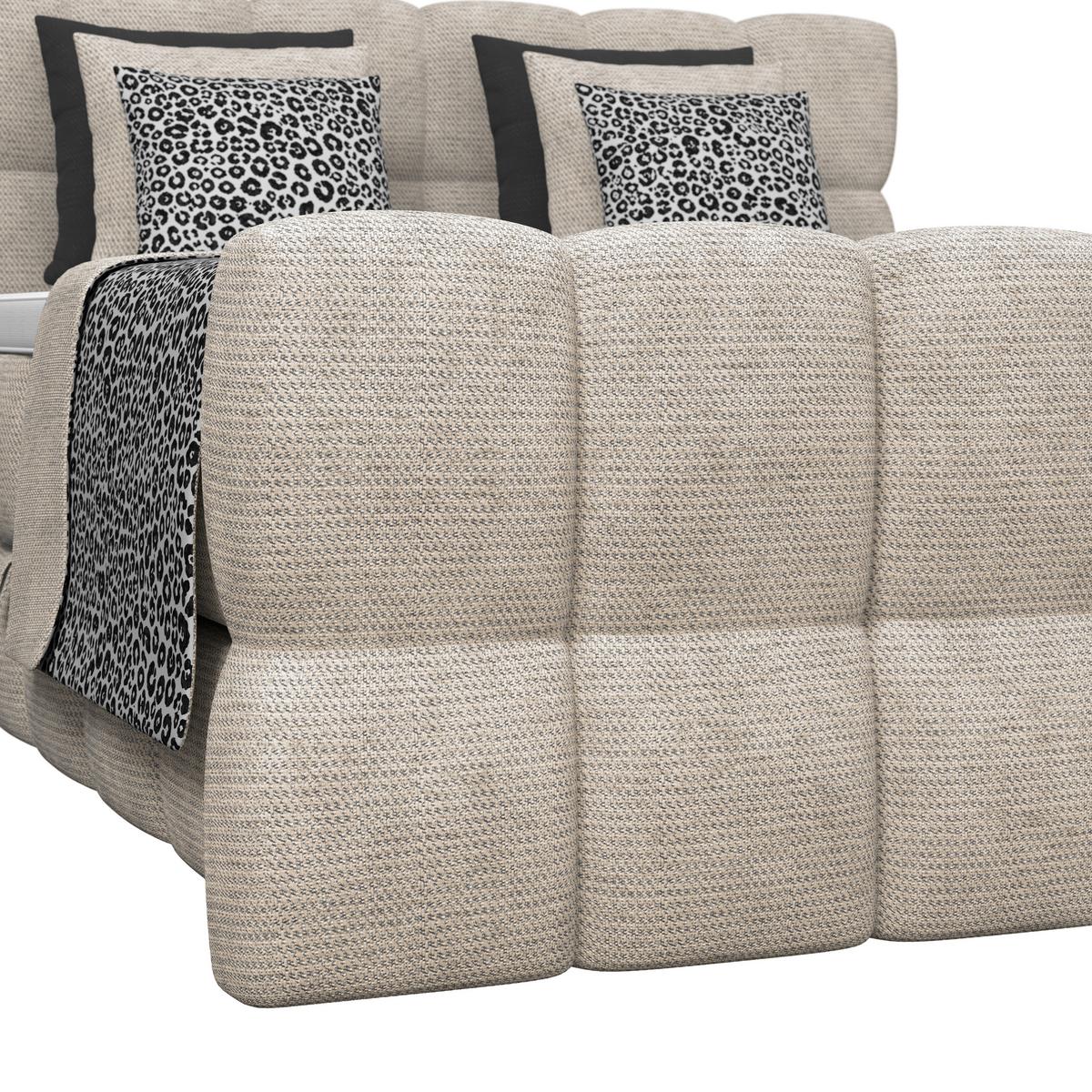 Postelja Boxspring Brisbane, Bež, 160x220 - bež, Trend, kovina/umetna masa (160/220cm) - Premium Living