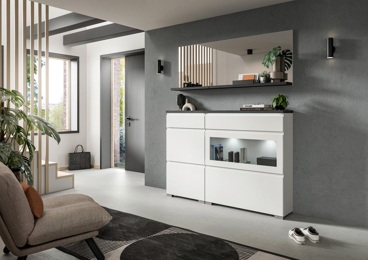 Stensko Ogledalo Shoelove - siva, Moderno (60/59/18cm)