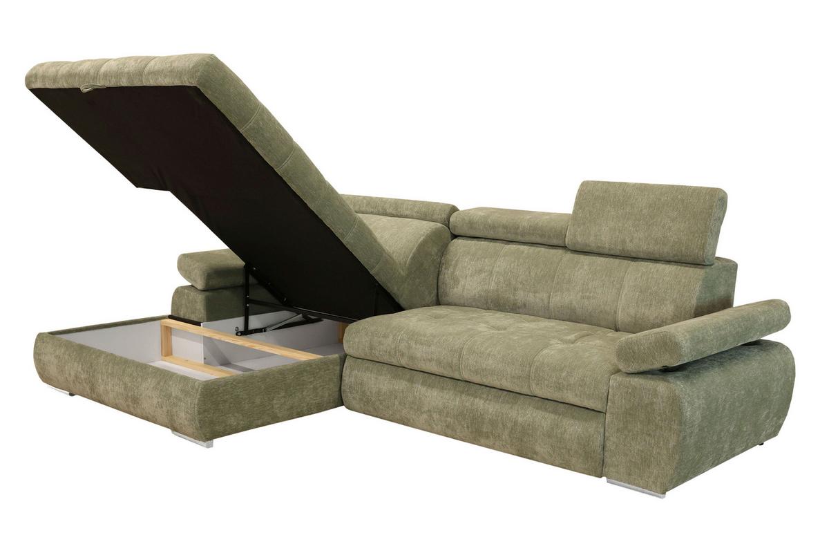 Colțar Vegas - verde salvie, Design, lemn/textil (173/294cm) - Modern Living