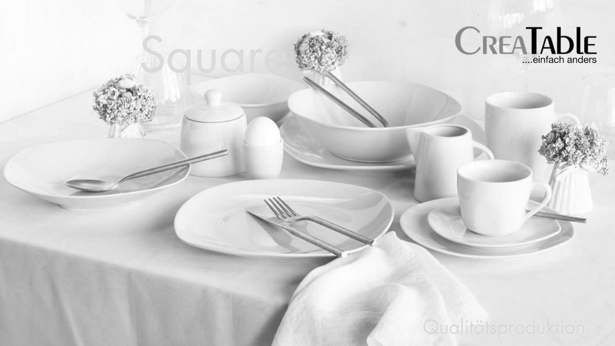 Kombinirani Servis Square, 62-Delni - bela, Trend, keramika - Creatable