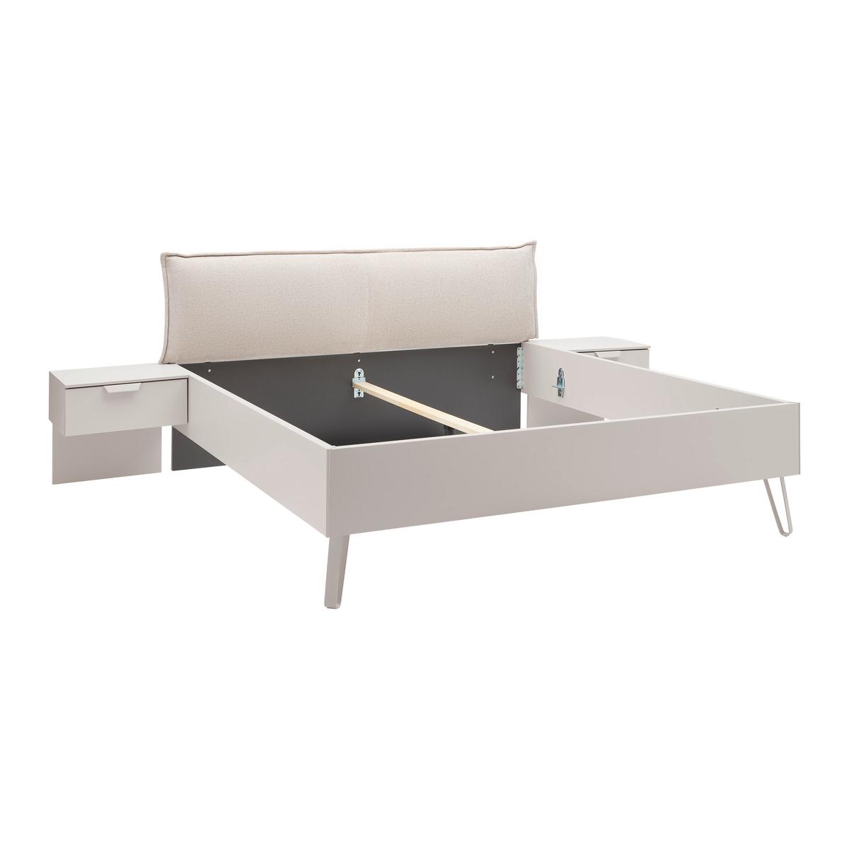 Bettanlage Briona Creme ca. 180x200cm - Champagner/Creme, KONVENTIONELL, Holzwerkstoff/Textil (180/200cm) - Premium Living