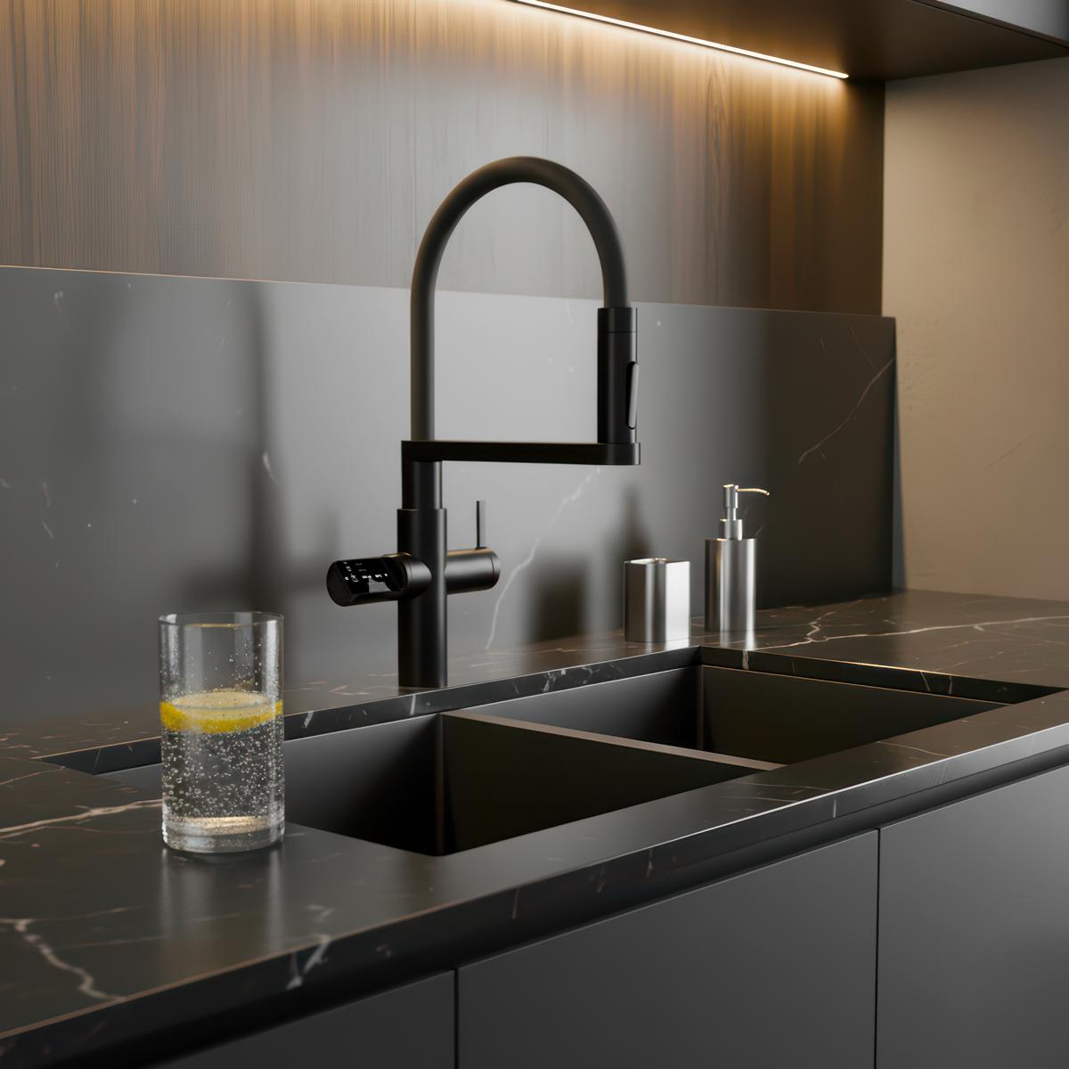 Küchenarmatur 31103110218 Schwarz - Schwarz, Basics, Kunststoff/Metall (20/43,9/51,60cm)