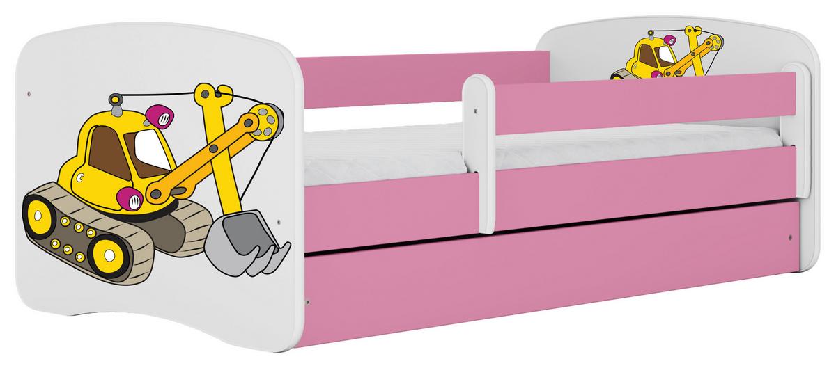 Otroška Postelja Babydreams, Bela, Roza, 80x160cm - pink/bela, Moderno, tekstil/leseni material (80/160cm) - MID.YOU