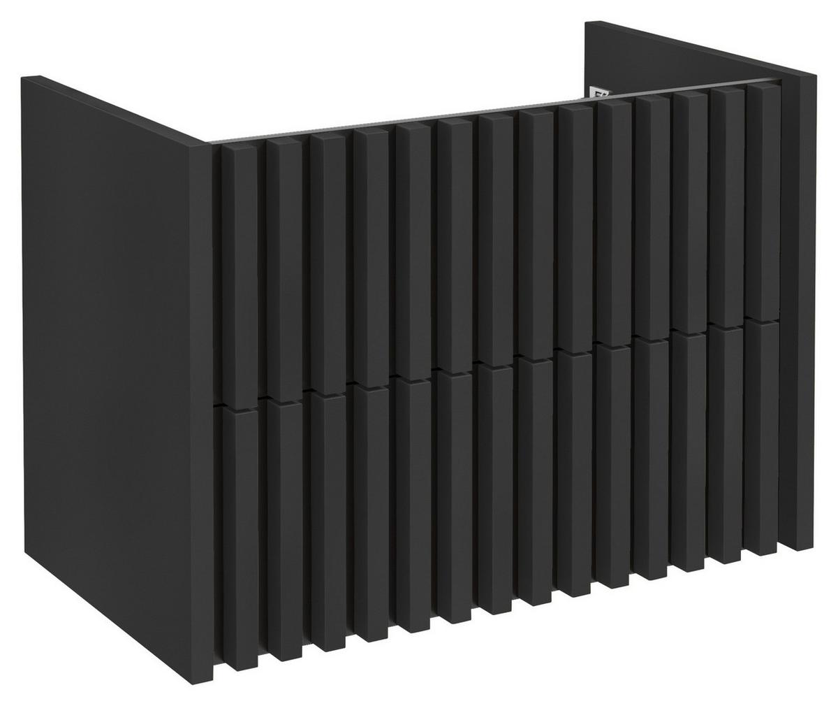 Bază cu lavoar Nero - alb/negru, Modern, ceramică/material pe bază de lemn (81cm) - Welnova