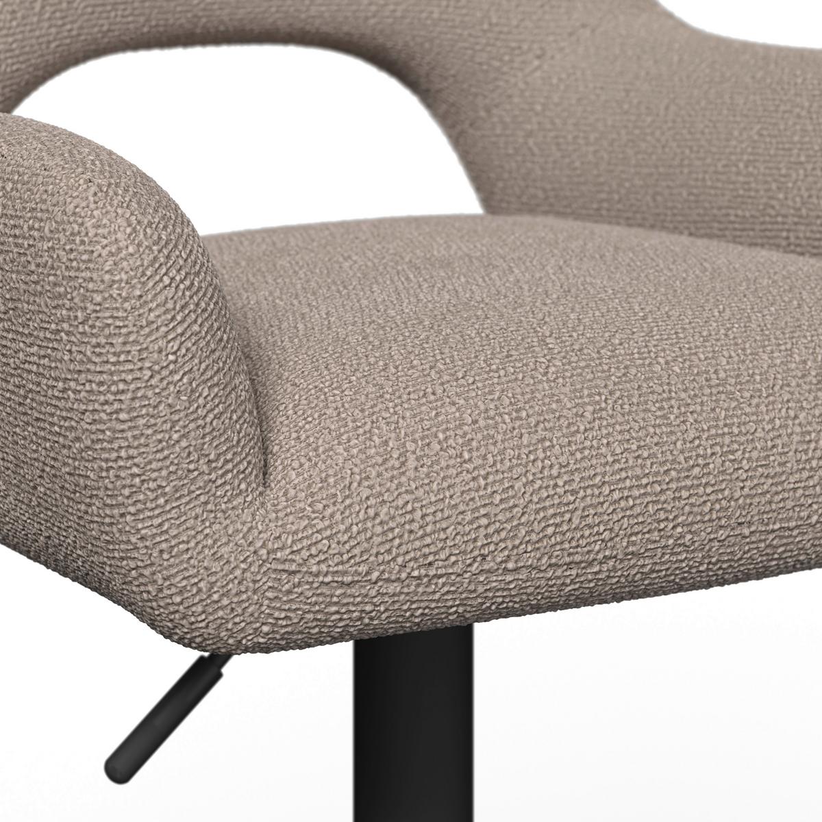 Barhocker Tami Creme Struktur Gepolstert - Creme/Schwarz, MODERN, Holz/Textil (46/82-102/51cm) - Bessagi Home