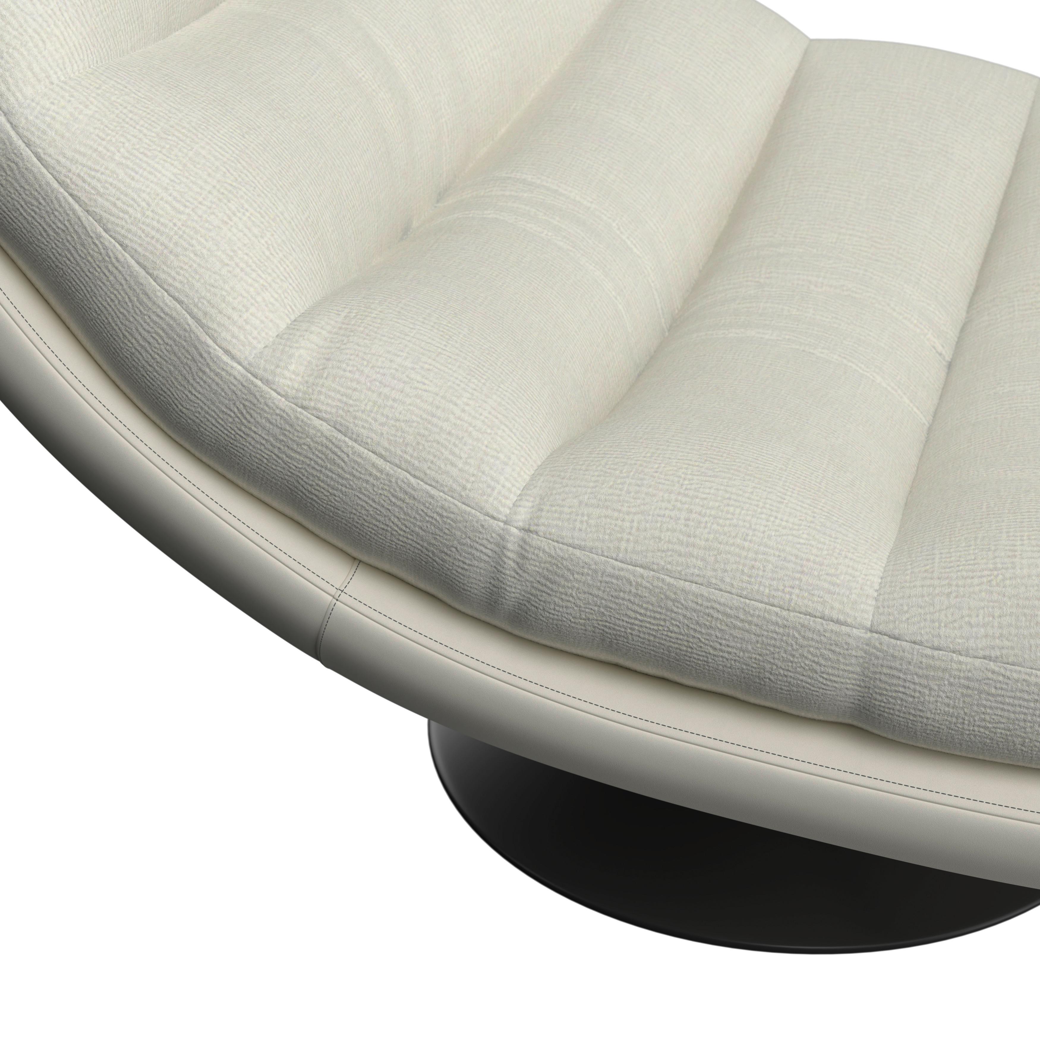 RELAXFÅTÖLJ LENA - vit/svart, Modern, metall/textil (85/82/113cm) - Bessagi Home