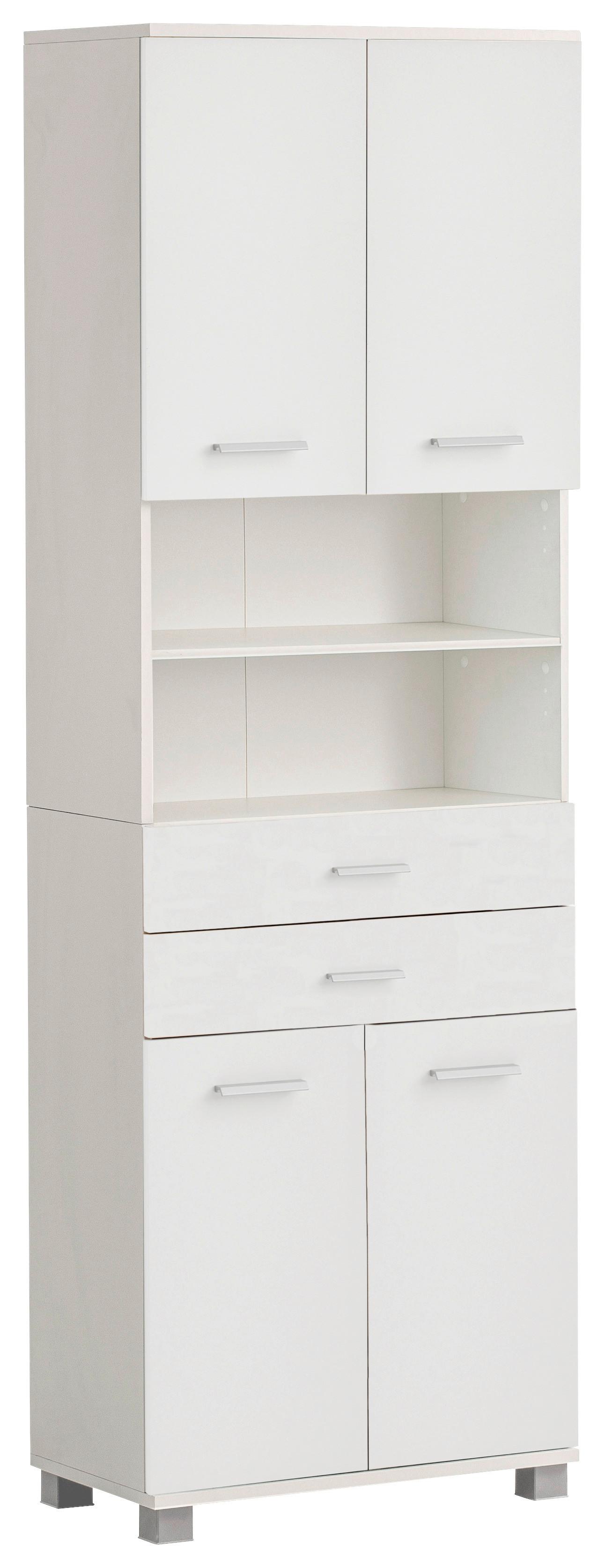 Visoka Omara Palermo, Bela - srebrne barve/siva, Konvencionalno, kovina/umetna masa (60/181/33cm) - Stylife