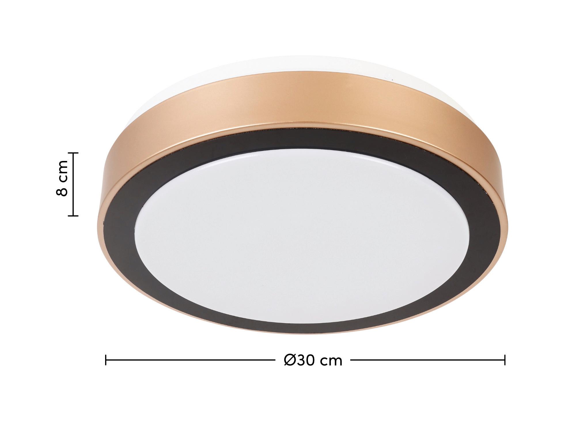 Led Mennyezeti Lámpa Rondo - fekete/cappuccino, Romantik / Landhaus, műanyag/fém (30/8cm) - Mömax