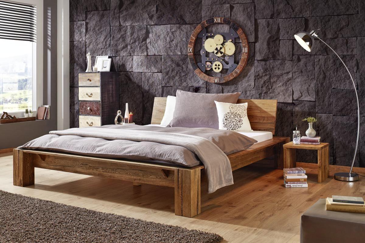 Bett aus Massiv Holz ca. 180x200 - Eichefarben, Lifestyle, Holz (180/200cm) - Zandiara