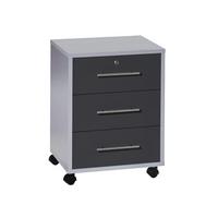 ROLLCONTAINER OFFICE EDITION - Anthrazit/Silberfarben, LIFESTYLE, Holzwerkstoff/Metall (44/58/40cm) - MID.YOU