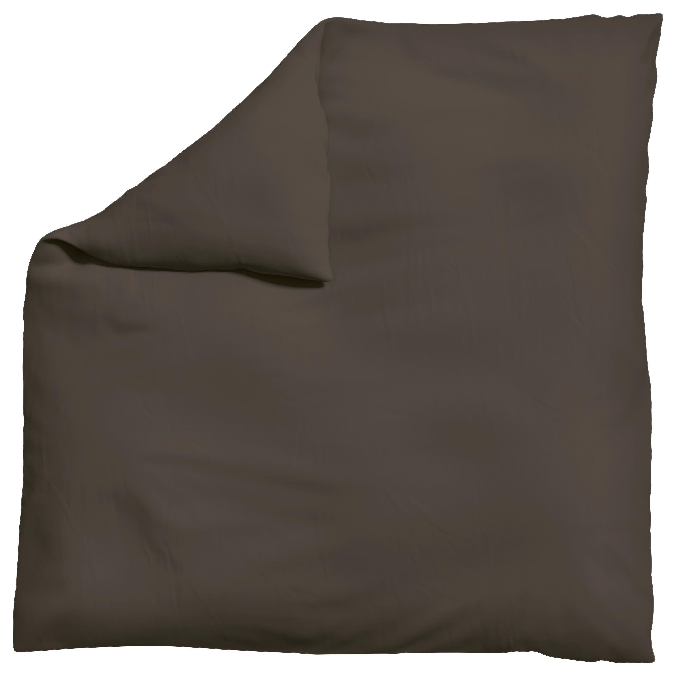 Bettdeckenbezug Woven Satin Braun ca. 200x200cm - Braun, Basics, Textil (200/200cm) - Schlafgut