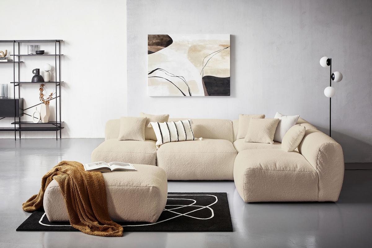 Modul Sofaelement Bloom Ecke Beige - Beige, Trend, Textil (115/70/115cm) - Livetastic