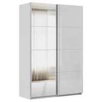 Ormar S Kliznim Vratima Feldkirch - siva visoki sjaj/srebrne boje, Moderno, staklo/drvni materijal (136/210/62cm) - Modern Living