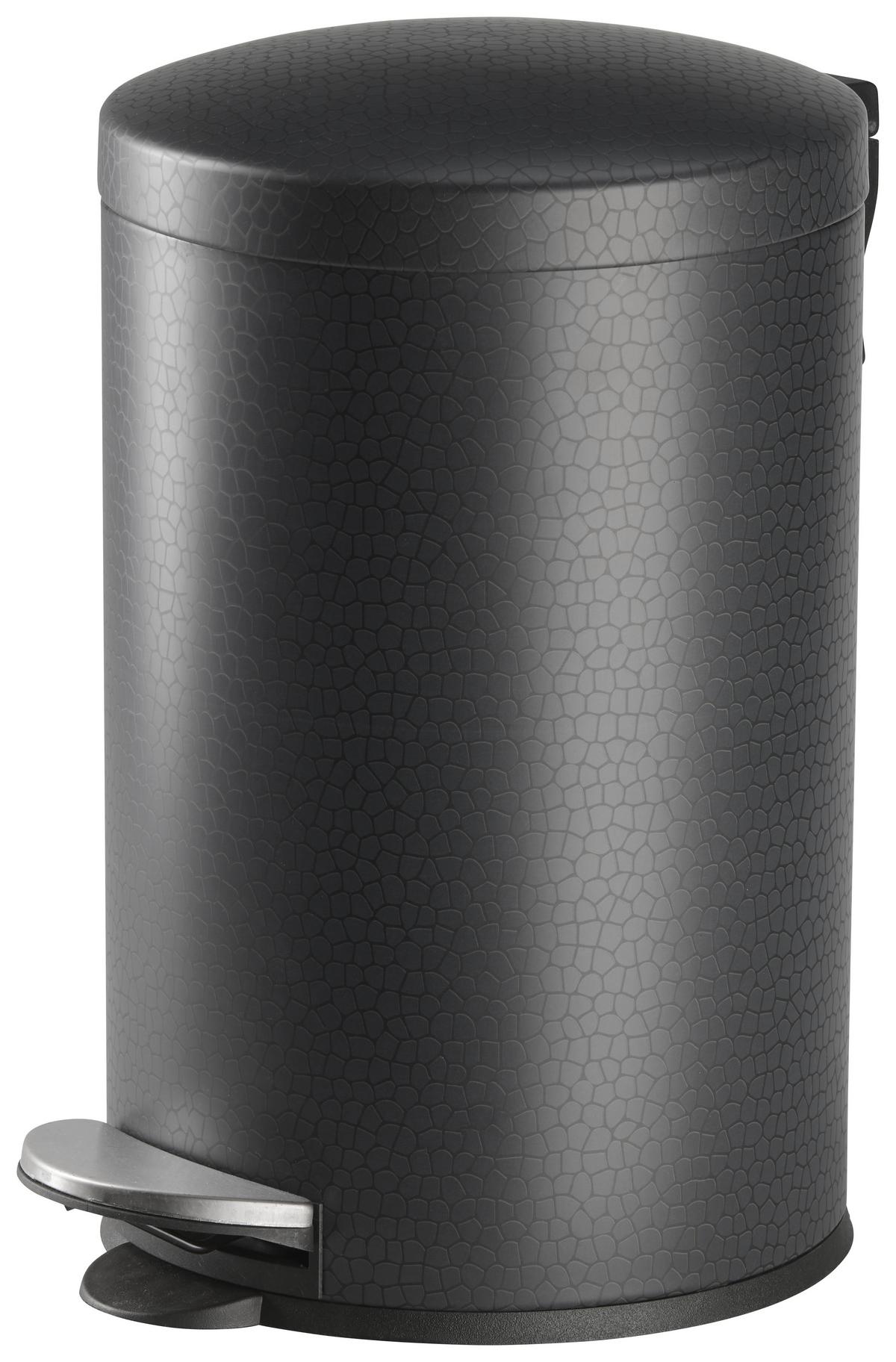 Treteimer Mason in Schwarz ca. 12l - Schwarz, KONVENTIONELL, Kunststoff/Metall (25/41cm) - Modern Living