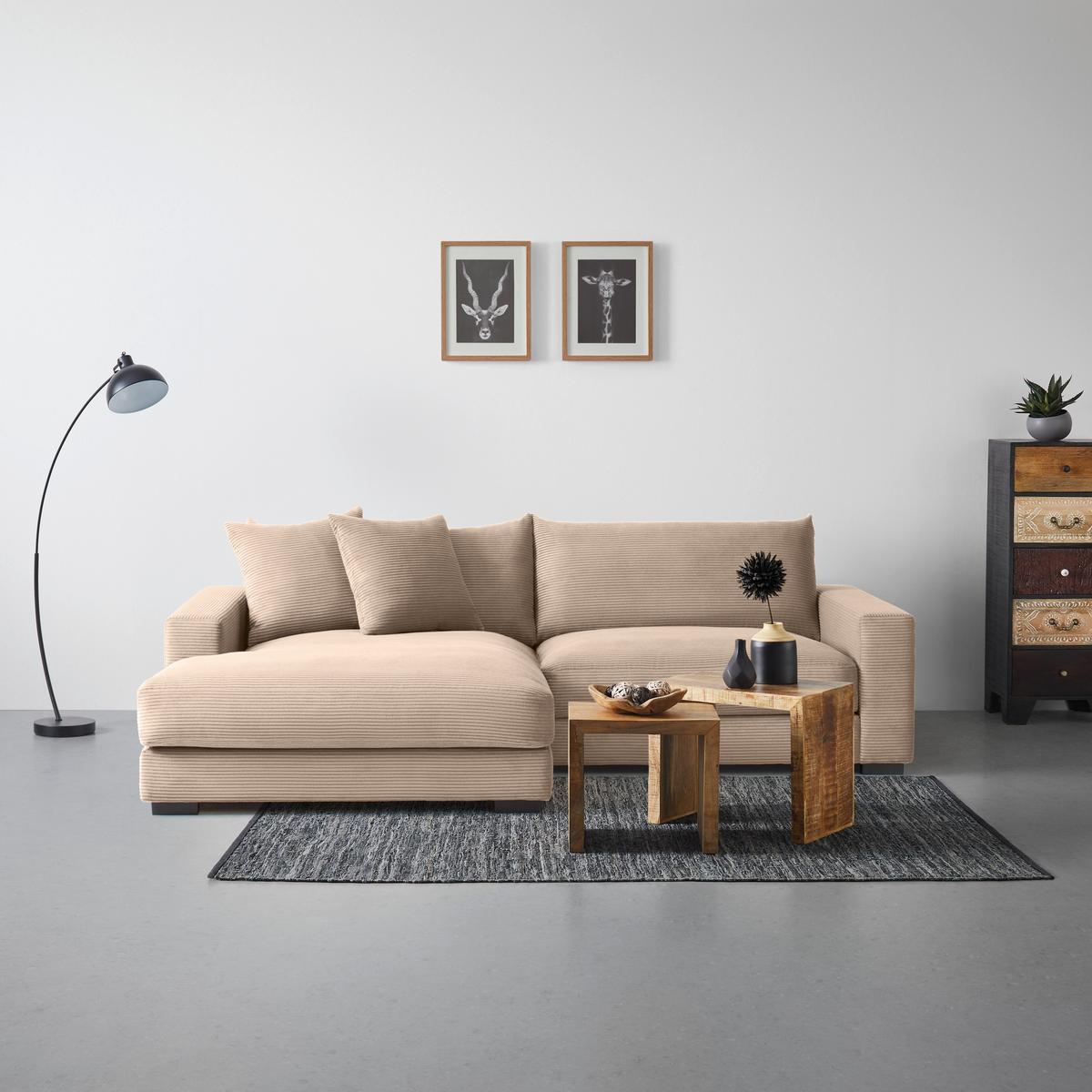 Wohnlandschaft Pedro in Braun - Karamell, MODERN, Textil (180/83/265cm) - Mömax