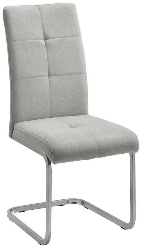 Schwingstuhl Lucie Sandfarben Webstoff Gepolstert - Sandfarben/Chromfarben, MODERN, Holz/Textil (42,5/98/45cm) - Bessagi Home
