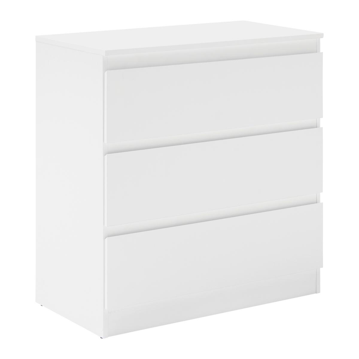 Komoda Mara - bijela/srebrne boje, Konvencionalno, drvni materijal/plastika (77/80/42cm) - Modern Living