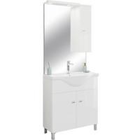 Fürdőszobablokk, Smart 75 - fehér, Modern, faalapú anyag/kerámia (76/192/51,5cm)