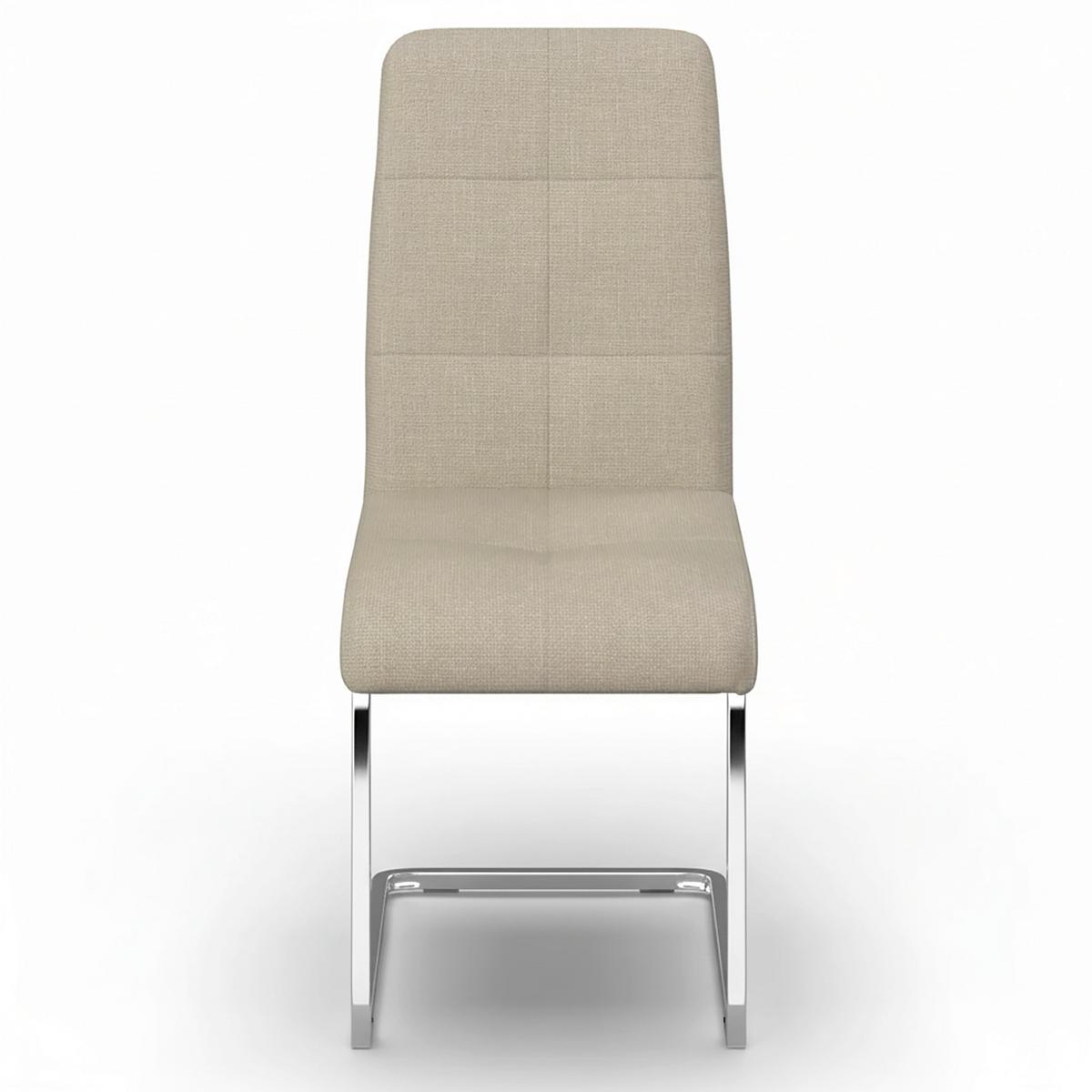 Schwingstuhl Lucie Creme Leinenoptik Gepolstert - Creme/Nickelfarben, MODERN, Textil/Metall (43/99/60cm) - Bessagi Home