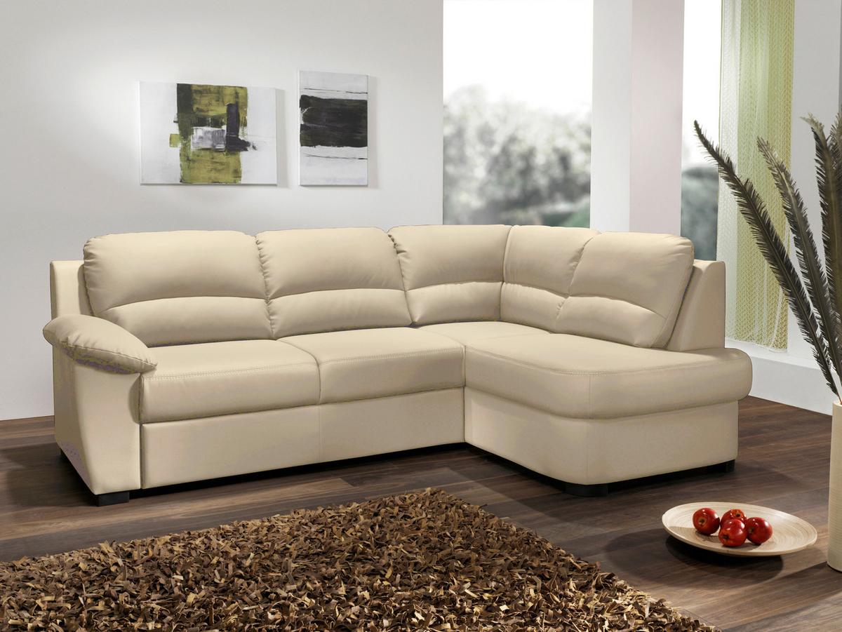 Wohnlandschaft "Danilo" , beige - Beige/Schwarz, KONVENTIONELL, Kunststoff/Textil (240/45/165cm) - MID.YOU