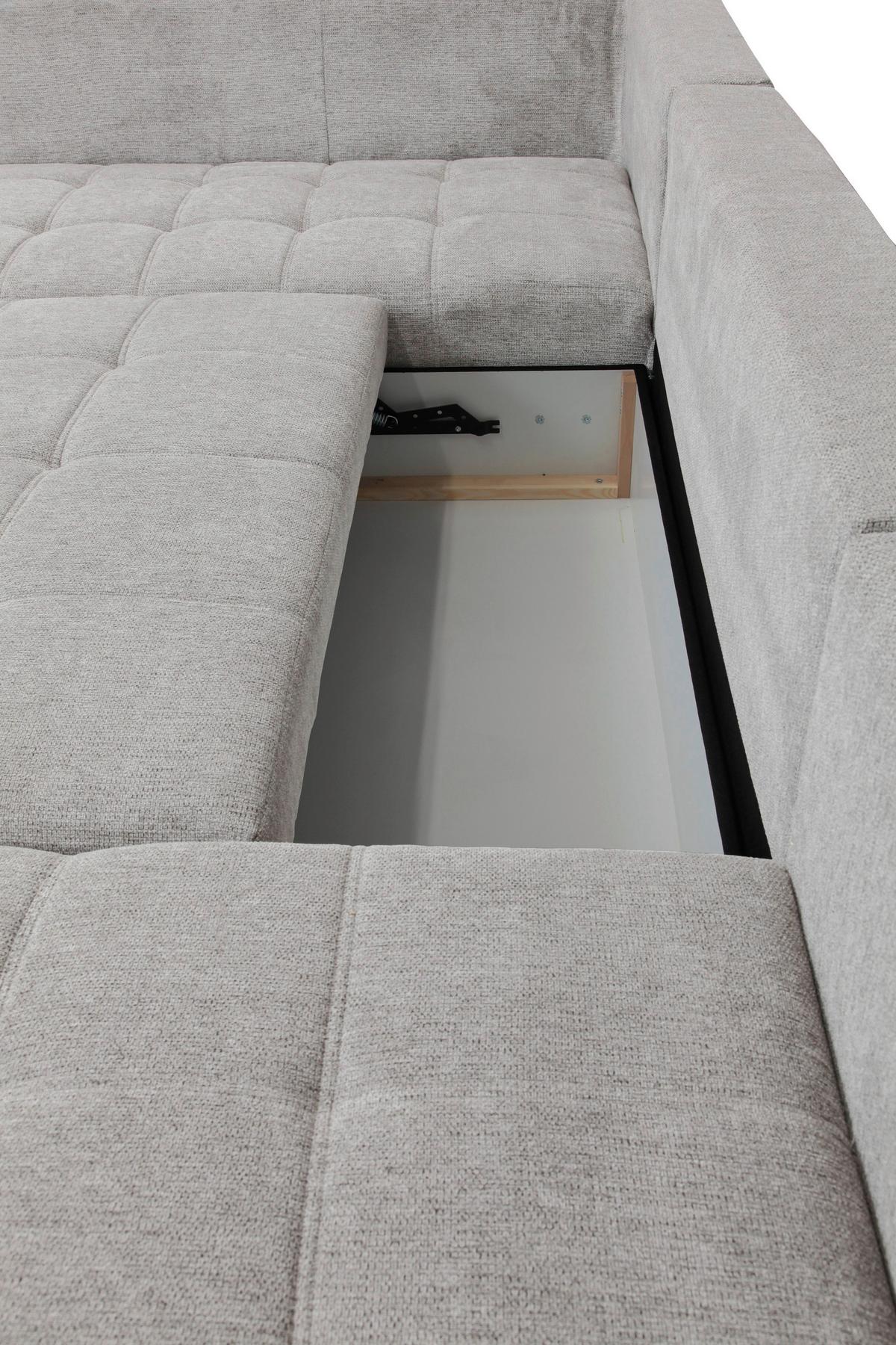 Kutna Garnitura Senso - svijetlo siva/boje kroma, Moderno, tekstil/drvo (197/346/183cm) - Modern Living