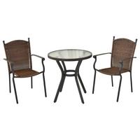 Vrtni Set Roma, 3-Delni - barve grafita/rjava, Moderno, kovina/umetna masa - Gardenson