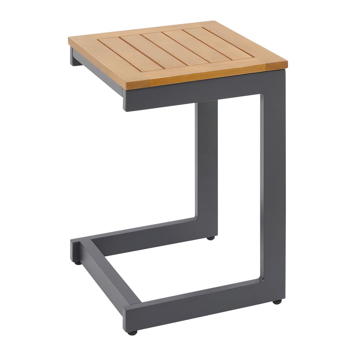 Vrtni Ležalnik / Klop Loan, Svetlo Siva, Z Mizico - temno siva/siva, Moderno, kovina/tekstil (210/84/78cm) - Bessagi Garden