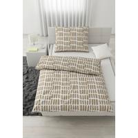 Lenjerie de pat Adam, cca. 140x200/50x70 cm - alb/bej, Modern, textil (140/200cm) - Mömax