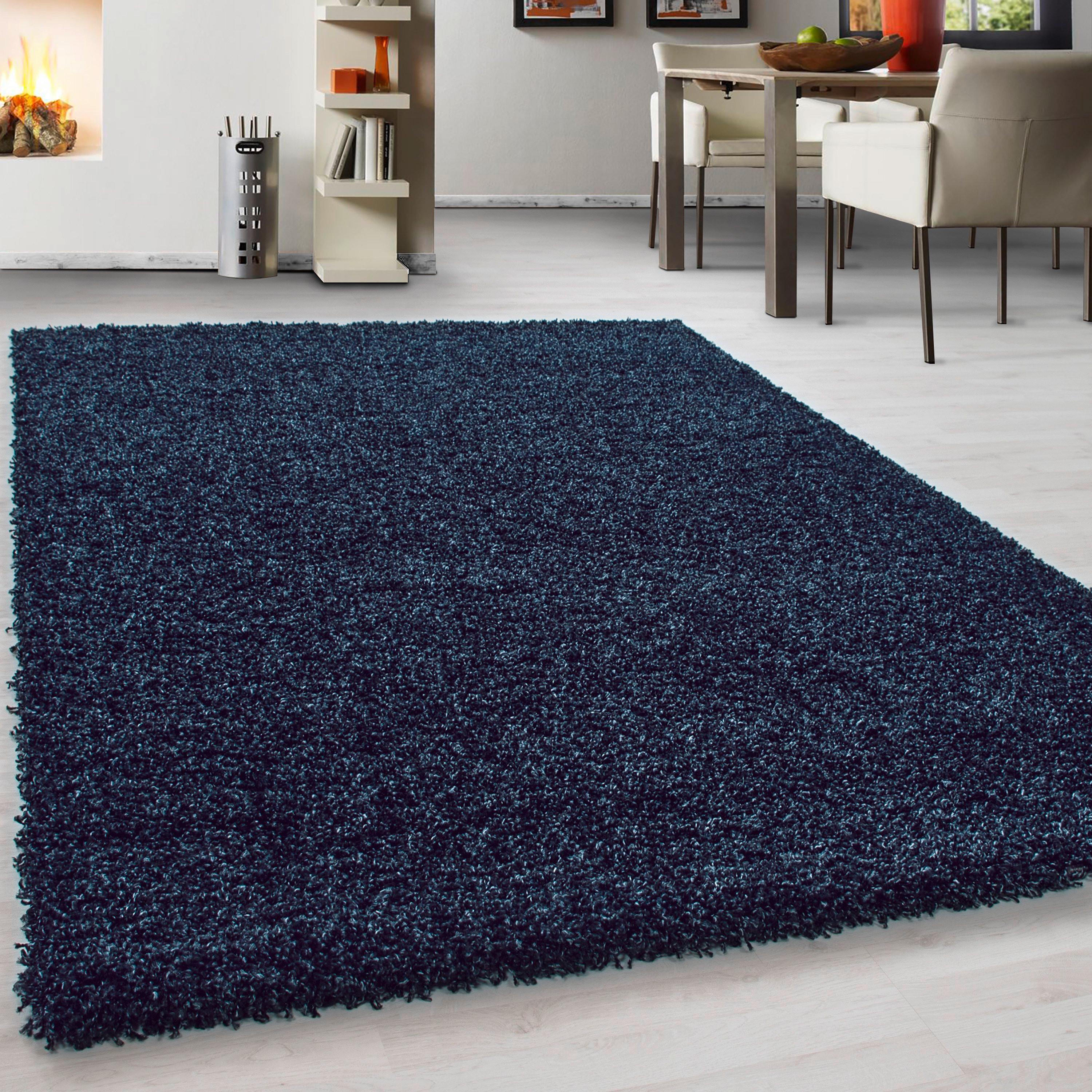Hochflorteppich Life Dunkelblau ca. 120x170cm - Dunkelblau, KONVENTIONELL, Textil (120/170cm) - Novel