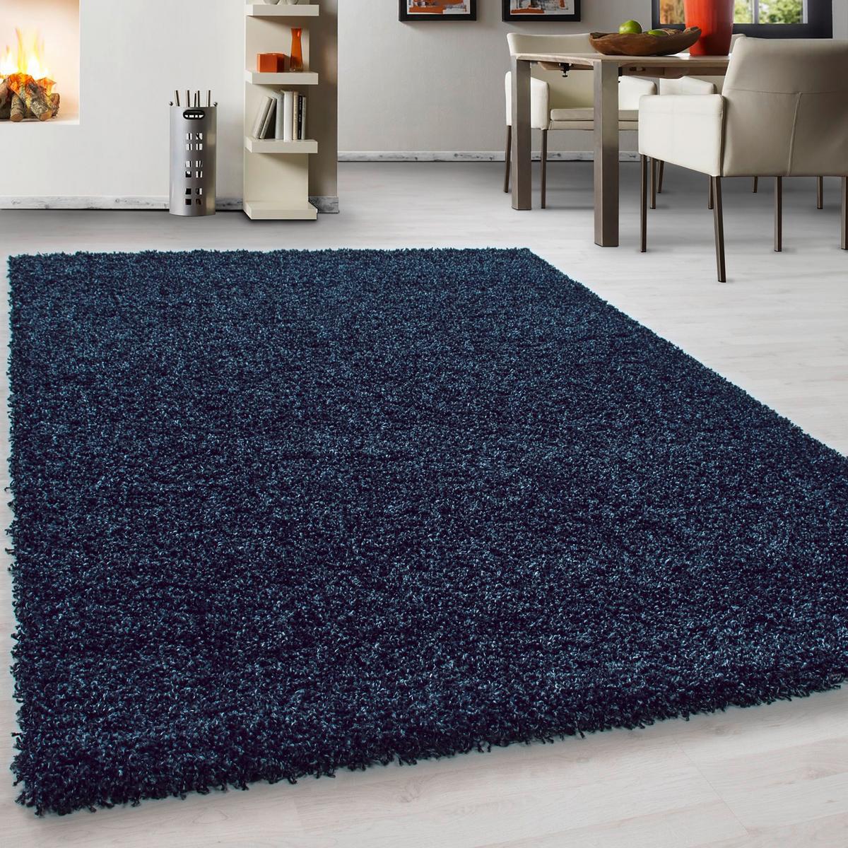 Hochflorteppich Life Dunkelblau ca. 120x170cm - Dunkelblau, KONVENTIONELL, Textil (120/170cm) - Novel