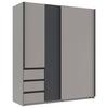 Schwebetürenschrank Adria Grau/Graphitfarben/Sahara - Graphitfarben/Schwarz, KONVENTIONELL, Holzwerkstoff/Metall (168/198/63cm) - Mömax