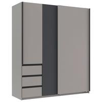Schwebetürenschrank Adria Grau/Graphitfarben/Sahara - Graphitfarben/Schwarz, KONVENTIONELL, Holzwerkstoff/Metall (168/198/63cm) - Mömax