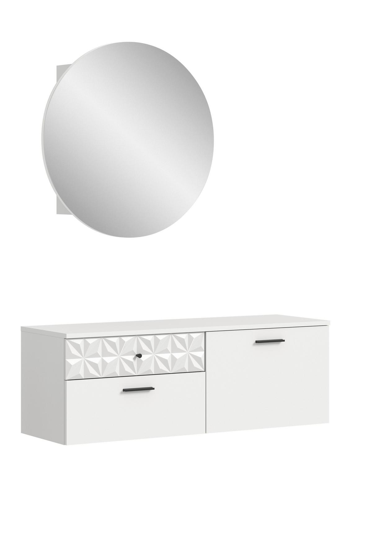 Predsoba Prisma, Bela, 2-Delna - Design, leseni material (110/192/34cm) - MID.YOU