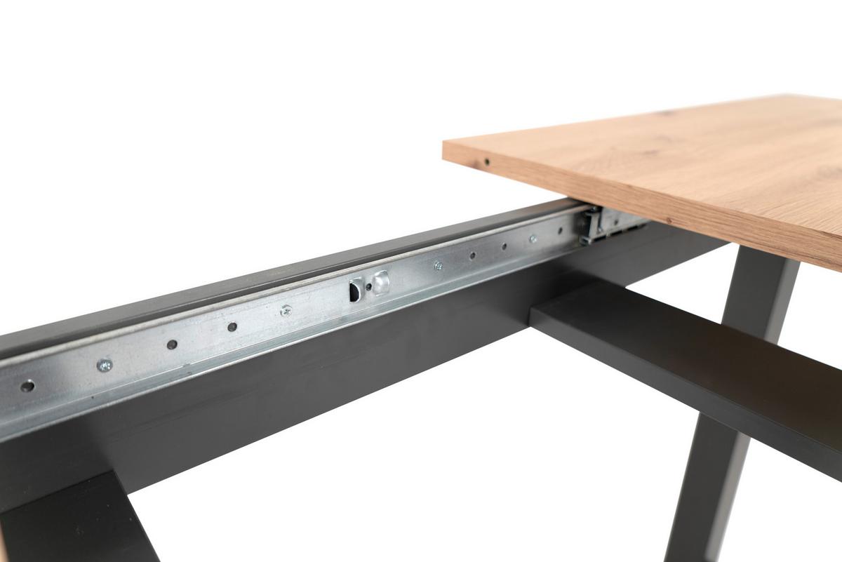 STÓŁ DO JADALNI DENVER 80C - antracytowy/dąb artisan, Basics, materiał drewnopochodny (200/90/75cm) - MID.YOU