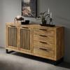 SIDEBOARD EVEREST -EXKLUSIV- - svart/naturfärgad, Natur, metall/trä (160/85/40cm) - Mömax
