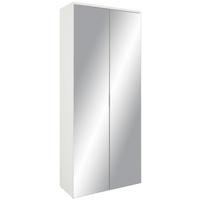 Schuhschrank in Weiß - Silberfarben/Weiß, MODERN, Glas/Holzwerkstoff (80/190/35cm) - Mömax