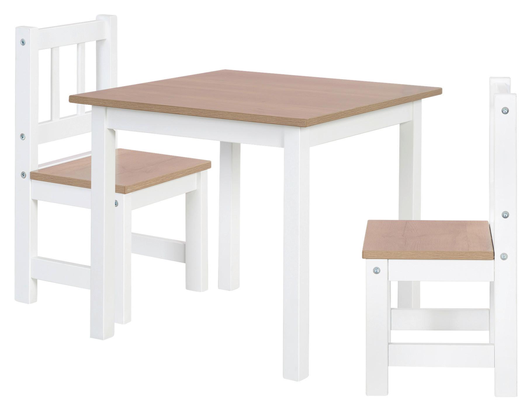 Kindersitzgruppe Woody in Natur/Weiß - Hellbraun/Weiß, Holzwerkstoff (28.5null) - Roba