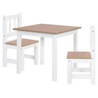 Kindersitzgruppe Woody in Natur/Weiß - Hellbraun/Weiß, Holzwerkstoff (28.5null) - Roba