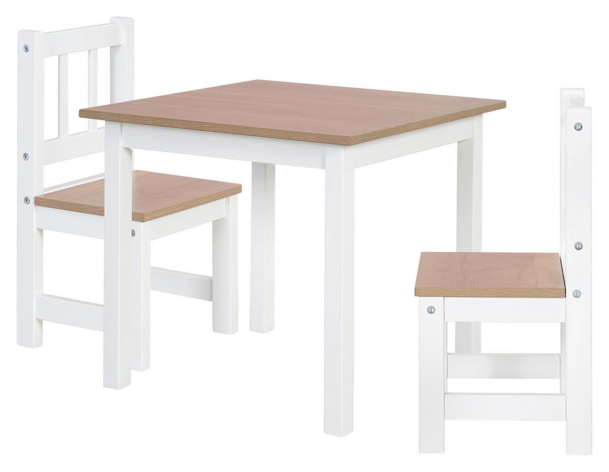 Kindersitzgruppe Woody in Natur/Weiß - Hellbraun/Weiß, Holzwerkstoff (28.5null) - Roba