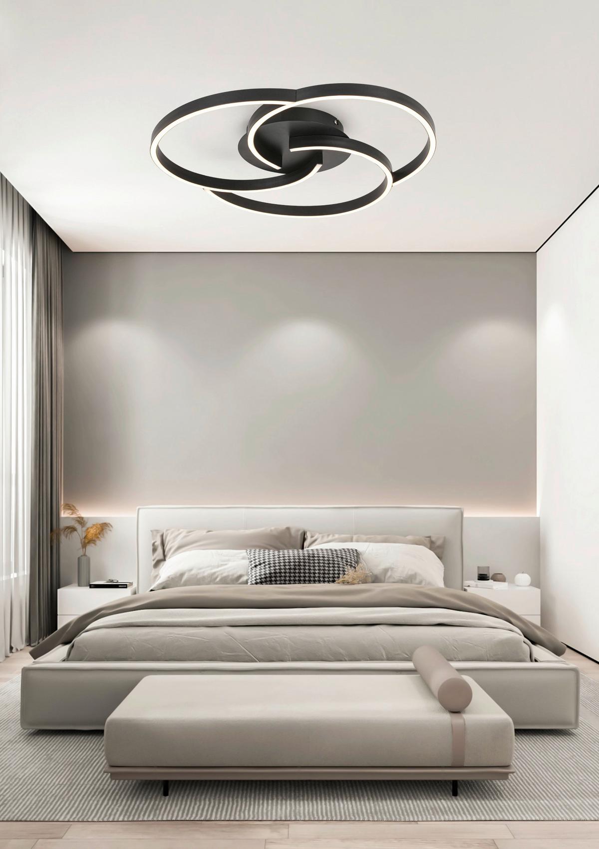 LAMPA SUFITOWA LED DANIELA - czarny, Trend, tworzywo sztuczne/metal (50/7,5cm) - Novel