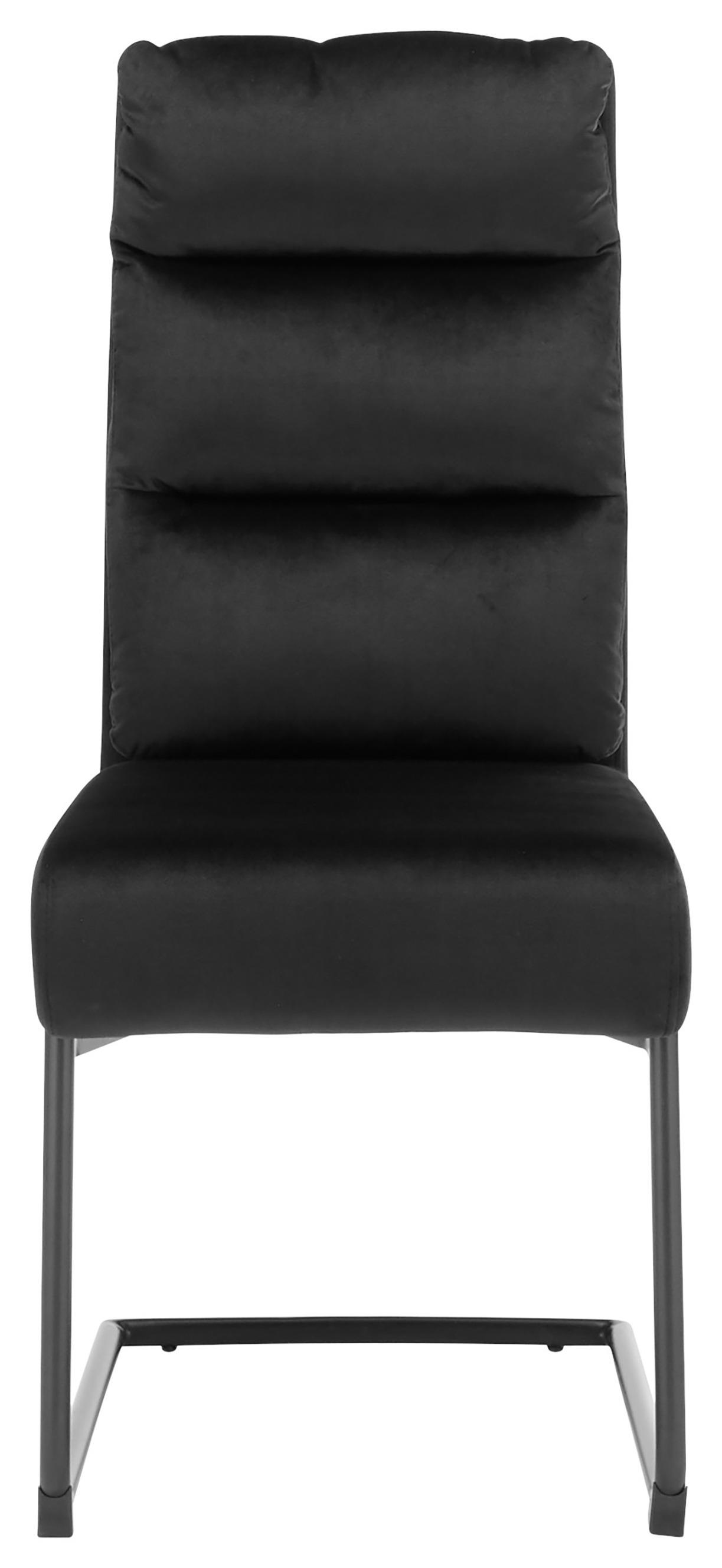 KRZESŁO NA PŁOZIE LAMPANG 2 - czarny, Modern, metal/tkanina (46/98/65cm) - Livetastic