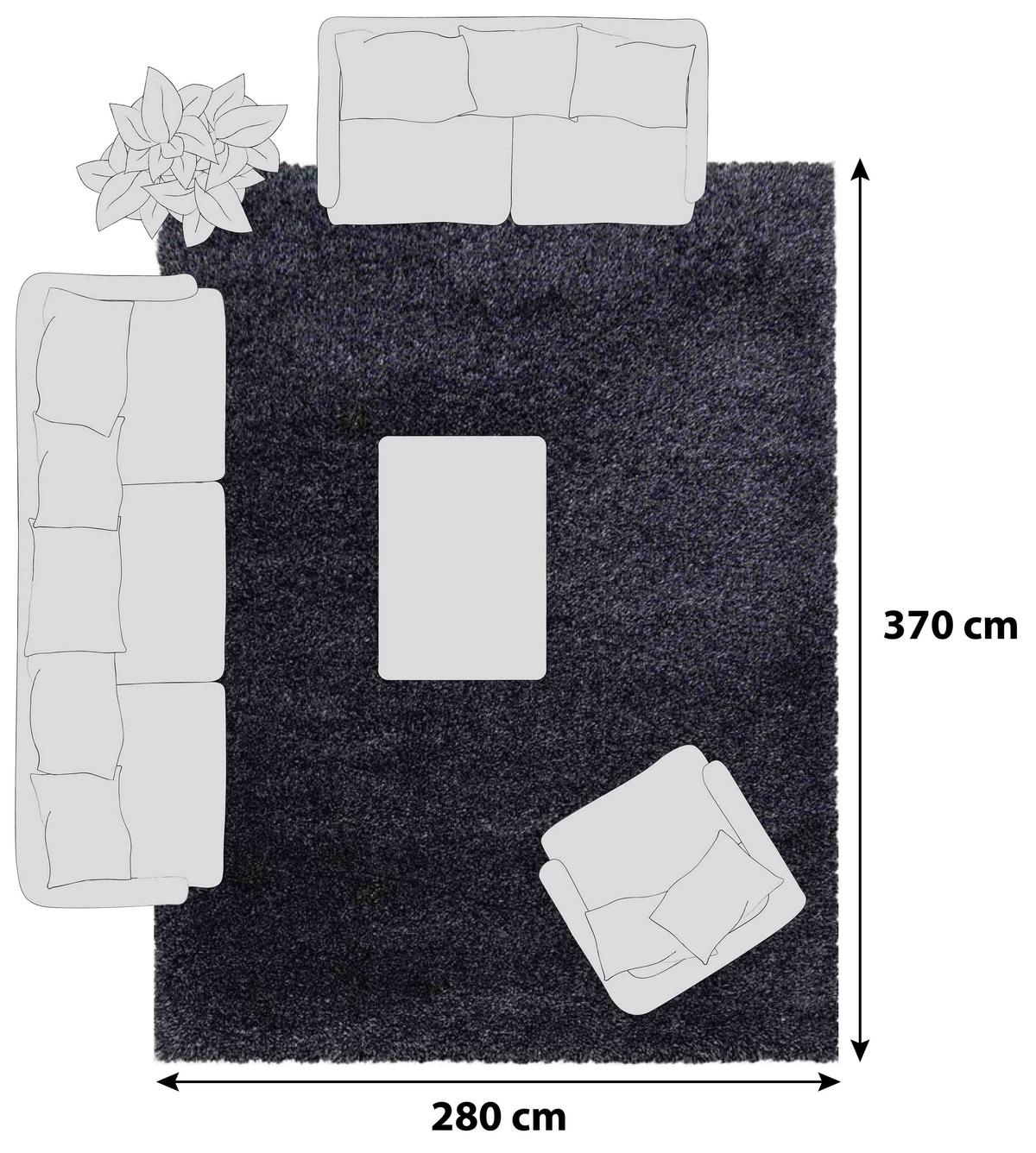 Preproga Fluffy, 280x370cm, Antracit - antracit, Basics, tekstil (280/370cm)