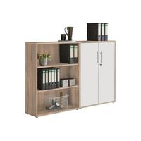 Aktenschrank Office Edition Sw Set 1 niedrig Weiß/Eiche - Weiß/Sonoma Eiche, MODERN, Holzwerkstoff (168,8/113,6/33cm) - MID.YOU